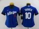 Women MLB Los Angeles Dodgers #10 Turner 2021 Royal City Connect Jersey