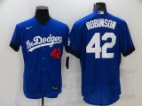 MLB Los Angeles Dodgers #42 Jackie Robinson 2021 Royal City Connect Flex Base Elite Jersey