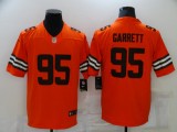 Men's Cleveland Browns #95 Myles Garrett Orange Inverted Legend Limited Jersey