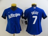 Women MLB Los Angeles Dodgers #7 Julio Urias 2021 Royal City Connect Jersey