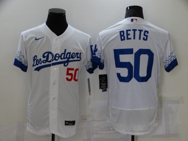 MLB Los Angeles Dodgers #22 Kershaw 2021 White City Connect Flex Base Elite Jersey