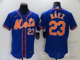 MLB New York Mets #23 Baez Blue Flex Base Elite Jersey