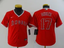 Youth MLB Los Angeles Angels #17 Ohtani Red Game Nike Jersey