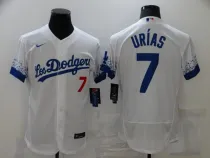 MLB Los Angeles Dodgers #7 Julio Urias 2021 White City Connect Flex Base Elite Jersey