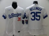 MLB Los Angeles Dodgers #35 Cody Bellinger 2021 White City Connect Flex Base Elite Jersey