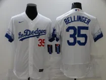 MLB Los Angeles Dodgers #35 Cody Bellinger 2021 White City Connect Flex Base Elite Jersey