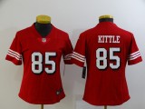 Women San Francisco 49ers #85 George Kittle Red Scarlet  Alternate Vapor Limited Jersey