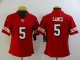 Women San Francisco 49ers #5 Trey Lance Red Scarlet  Alternate Vapor Limited Jersey
