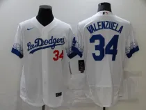 MLB Los Angeles Dodgers #34 Toro Valenzuela 2021 White City Connect Flex Base Elite Jersey