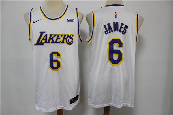 NBA  Los Angeles Lakers #6 LeBron James White Jersey