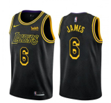 NBA  Los Angeles Lakers #6 LeBron James Black Jersey