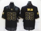 Men's Nike New York Giants #56 Taylor 2020 Black/Gold Salute To Service Limited Jersey