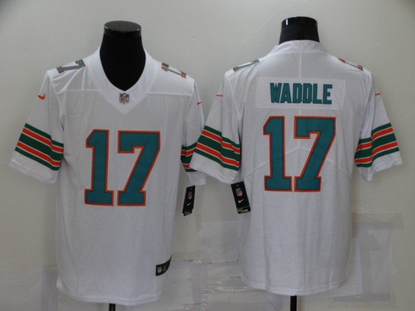 Men's Miami Dolphins #17 Waddle White Color Rush Limited Jersey