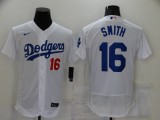 MLB Los Angeles Dodgers #16 Smith White Flex Base Elite Jersey