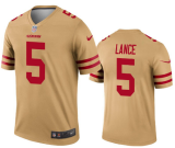 Men's San Francisco 49ers #5 Trey Lance Gold Inverted Legend Limited Jersey
