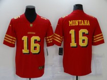 Men's San Francisco 49ers #16 Montana Red/Gold Vapor Untouchable Limited Jersey