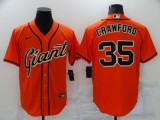 MLB San Francisco Giants #35 Brandon Crawford  Orange  Game Jersey