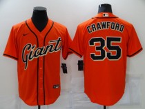 MLB San Francisco Giants #35 Brandon Crawford  Orange  Game Jersey