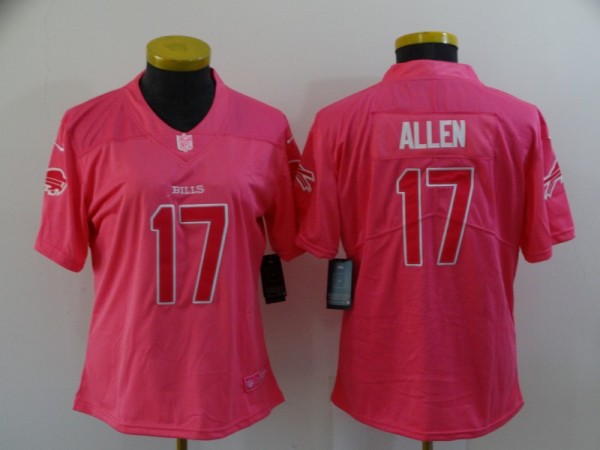 Women Buffalo Bills #17 Josh Allen  Pink Vapor Untouchable Limited Jersey