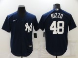 MLB New York Yankees #48 Anthony Rizzo Blue Throwback Nike Game Jersey