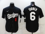 MLB Los Angeles Dodgers #6 Trea Turner Black Game Nike Jersey