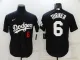 MLB Los Angeles Dodgers #6 Trea Turner Black Game Nike Jersey