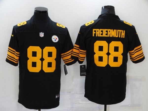 Men's Pittsburgh Steelers #88 Freiermuth Black Color Rush Limited Jersey