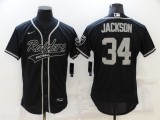 Men's Las Vegas Raiders #34 Bo Jackson Black Flex Base Elite Jersey