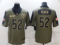 Men's Chicago Bears #52 Khalil Mack 2021 Olive Salute To Service Limited Jersey