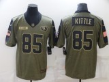 Men's San Francisco 49ers #85 George Kittle 2021 Olive Salute To Service Limited Jersey