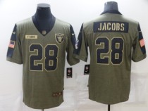 Men's Las Vegas Raiders #28 Josh Jacobs 2021 Olive Salute To Service Limited Jersey