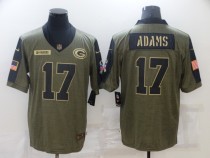 Men's Green Bay Packers #17 Davante Adams 2021 Olive Salute To Service Limited Jersey