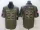 Men's Dallas Cowboys #22 E.Smith 2021 Olive Salute To Service Limited Jersey
