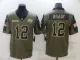Men's Tampa Bay Buccaneers #12 Tom Brady 2021 Olive Salute To Service Limited Jersey