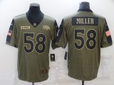 Men's Denver Broncos #58 Miller 2021 Olive Salute To Service Limited Jersey