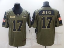 Men's Buffalo Bills #17 Josh Allen 2021 Olive Salute To Service Limited Jersey