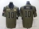 Men's Kansas City Chiefs #10 Hill 2021 Olive Salute To Service Limited Jersey