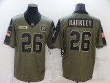 Men's New York Giants #26 Saquon Barkley 2021 Olive Salute To Service Limited Jersey