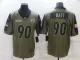 Men's Pittsburgh Steelers #90 T. J. Watt  2021 Olive Salute To Service Limited Jersey