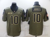 Men's New England Patriots #10 Mac Jones 2021 Olive Salute To Service Limited Jersey