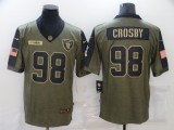 Men's Nike Raiders #98 Maxx Crosby 2021 Olive Salute To Service Limited Jersey