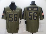 Men's Nike New York Giants #56 Taylor 2021 Olive Salute To Service Limited Jersey