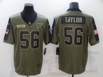 Men's Nike New York Giants #56 Taylor 2021 Olive Salute To Service Limited Jersey