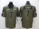 Men's Denver Broncos #7 Elway 2021 Olive Salute To Service Limited Jersey