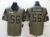 Men's Indianapolis Colts #56 Nelson 2021 Olive Salute To Service Limited Jersey