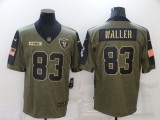 Men's Raiders #83 Darren Waller 2021 Olive Salute To Service Limited Jersey