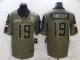 Men's Minnesota Vikings #19 Adam Thielen 2021 Olive Salute To Service Limited Jersey