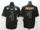 Men's Dallas Cowboys #4 Dak Prescott Black Golden With C Patch Edition Limited Jersey