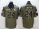 Men's Cleveland Browns #24 Nick Chubb 2021 Olive Salute To Service Limited Jersey
