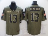 Men's Raiders #13 Hunter Renfrow 2021 Olive Salute To Service Limited Jersey